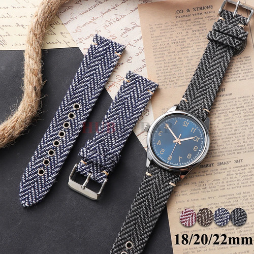 Cinturino orologio tweed pelle
