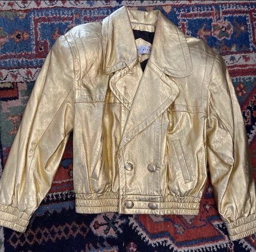Giacca pelle oro - , vintage