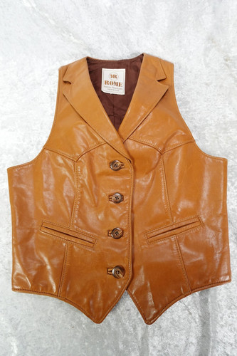 Gilet pelle vintage - , donna
