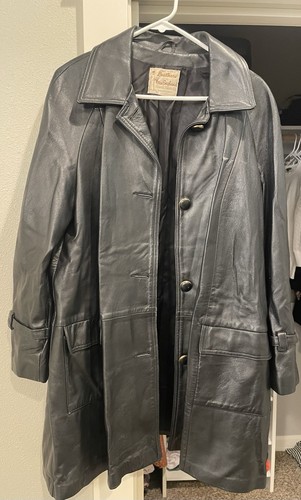 Giacca cappotto pelle nero