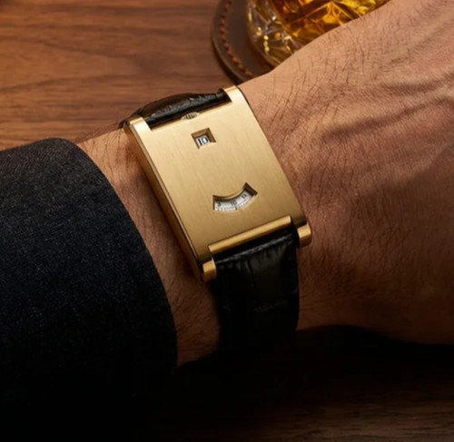 Orologio uomo quadrato oro