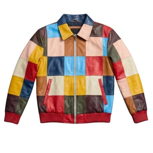Bomber vera pelle patchwork - bomber,