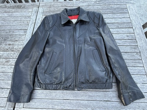 Giacca pelle nera vintage - giacca,