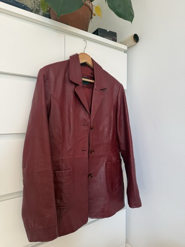 Giacca pelle bordeaux vintage