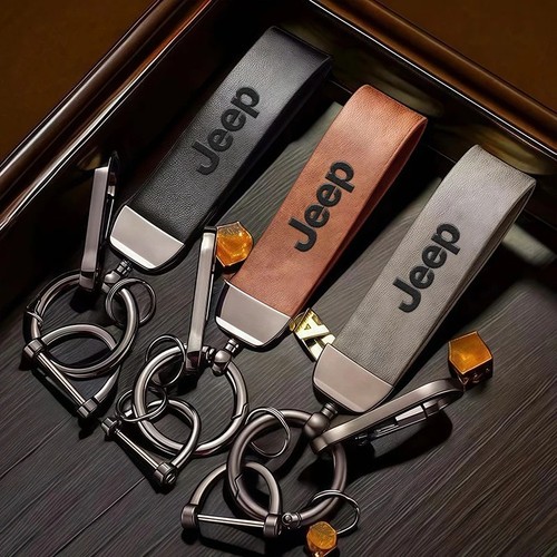 Vintage leather keychain - vintage, with
