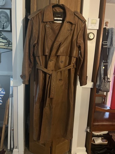 Trench cappotto vintage pelle