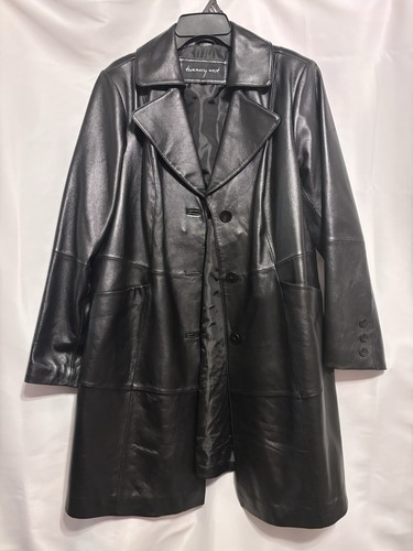 Giacca trench pelle nera