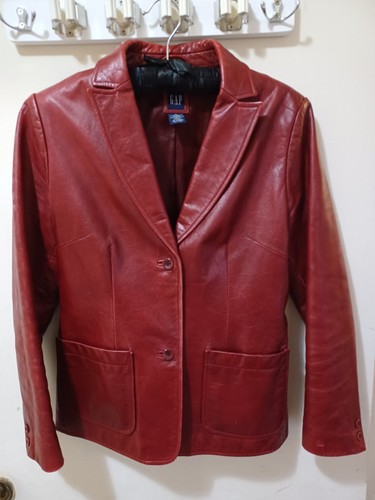 Giacca blazer pelle rosso