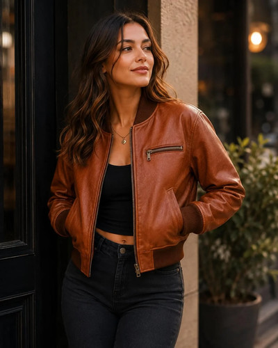Giubbotto bomber donna pelle