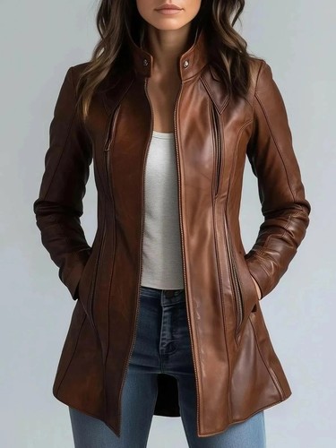 Trench lungo donna pelle - , di