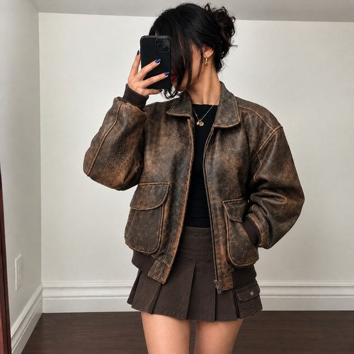 Giacca bomber pelle bovina - ,