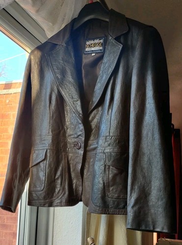 Giacca pelle vintage - , donna