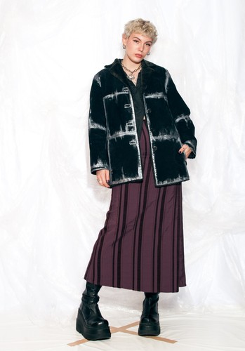 Cappotto pelle nero upcycled