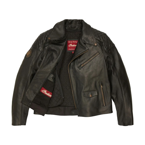 Giacca pelle moto indiana