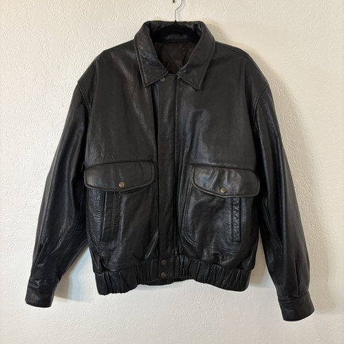 Bomber vintage uomo - pelle, nera