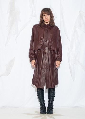 Giacca pelle marrone bordeaux