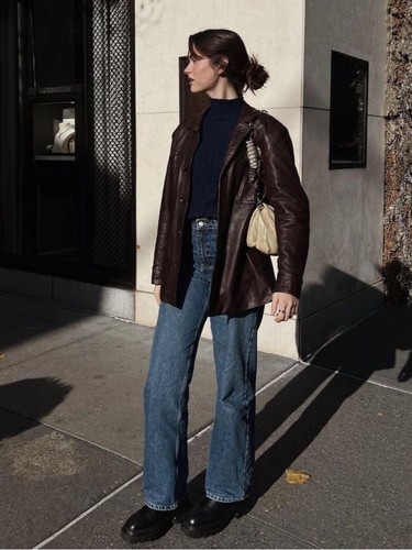 Giacca vintage east5th pelle - vintage,
